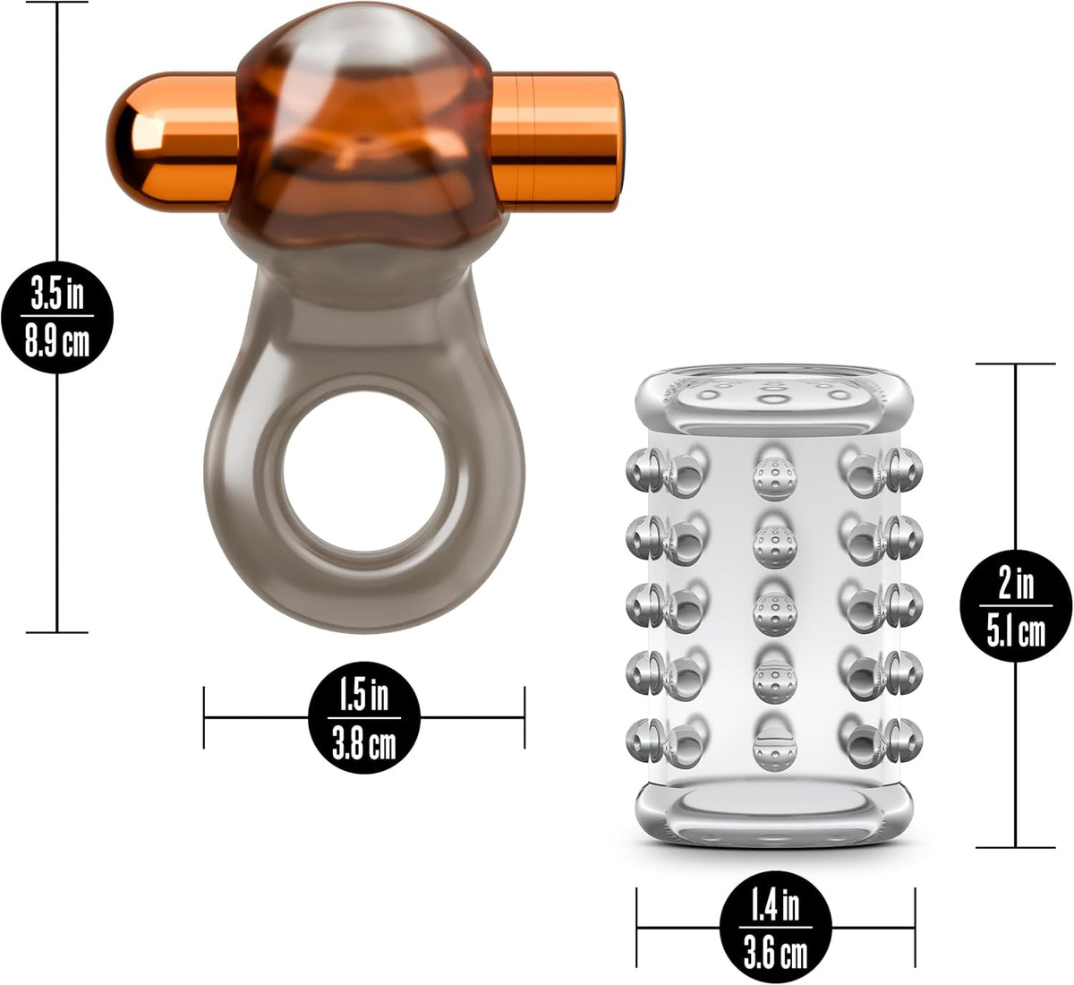 Stay Hard Vibrating Cock Ring Set W/sleeve
