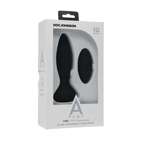 A Play Rechargeable Silicone Experienced Anal Plug w/Remote - Black