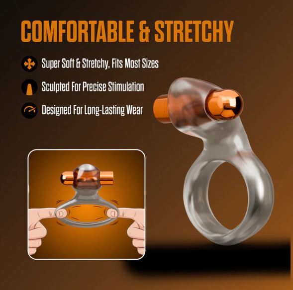 Stay Hard Vibrating Cock Ring Set W/sleeve