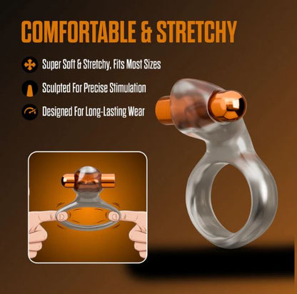 Stay Hard Vibrating Cock Ring Set W/sleeve
