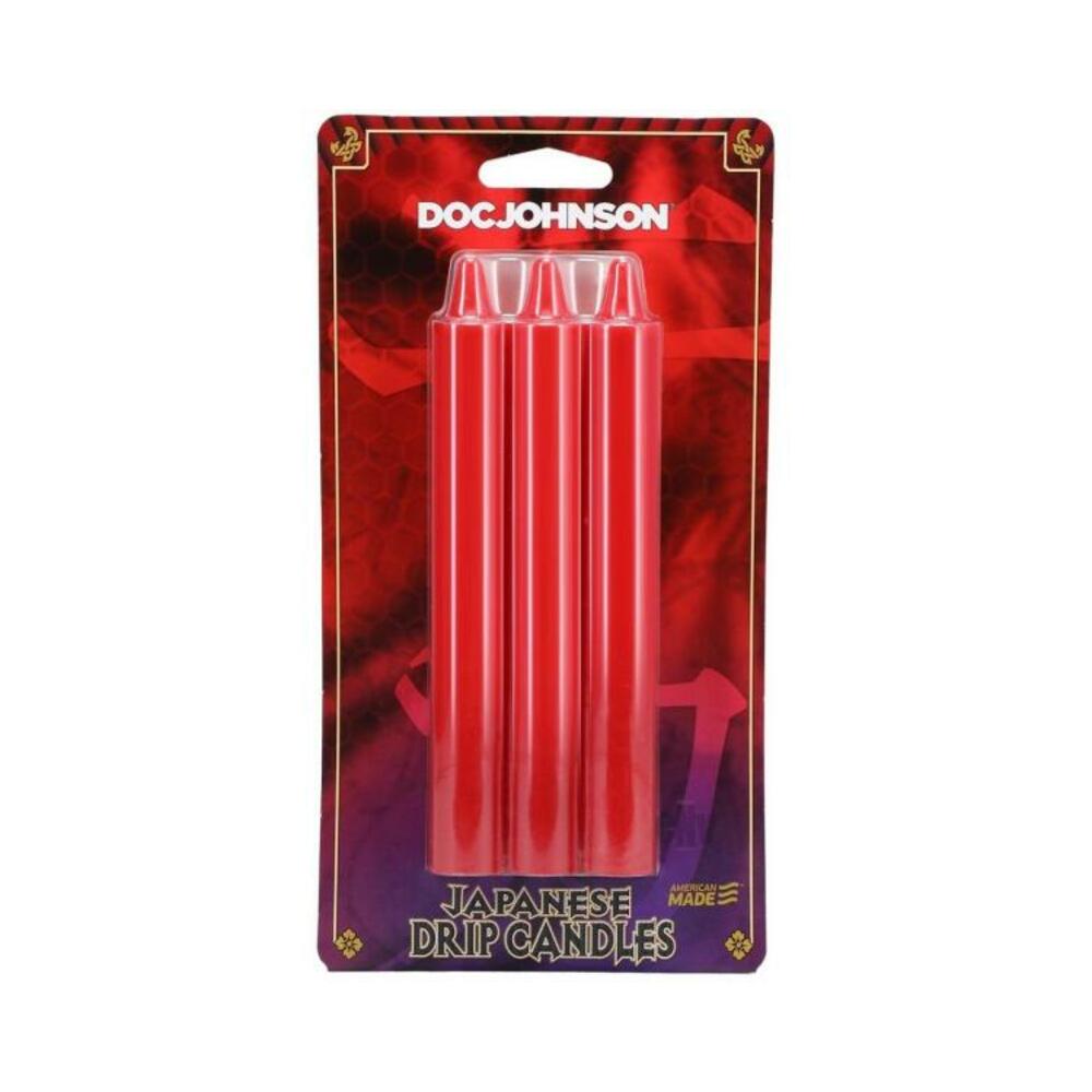Japanese Drip Candles 3pk Red