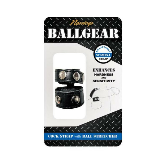 Ballgear Cock Strap With Ball Stretcher Black
