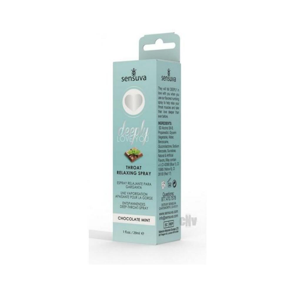 Sensuva Deeply Love You Throat Relaxing Spray Chocolate Mint 1 Oz.