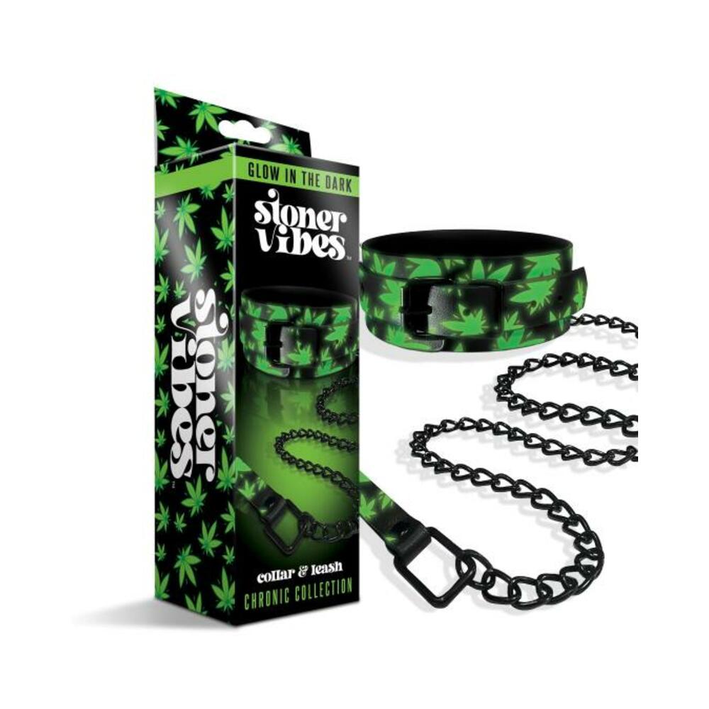 Stoner Vibes Chronic Collection Glow In The Dark Collar And Leash