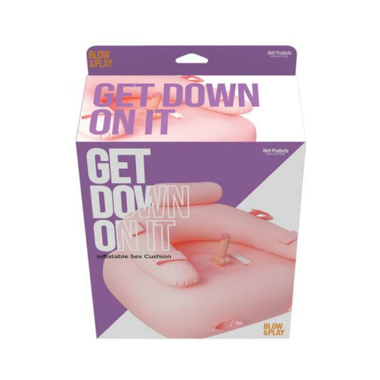 Get Down On It Inflatable Cusion With Wire Controller Dildo And Wrist/leg Straps