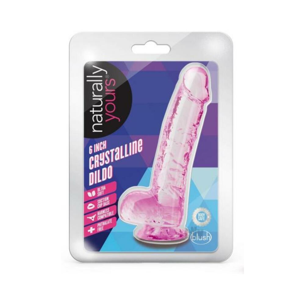 Naturally Yours Crystalline Dildo 6 In. Rose