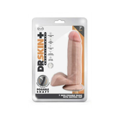 Dr. Skin Plus Posable Dildo With Balls 7 In. Vanilla