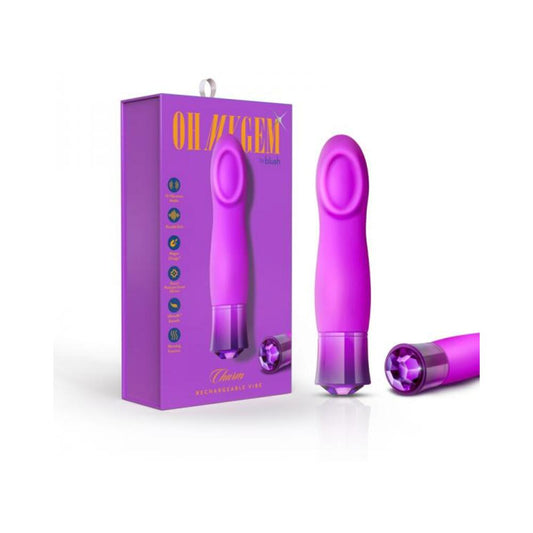 Blush Oh My Gem Charm Rechargeable Warming Silicone Cupped Vibrator Amethyst