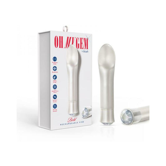 Blush Oh My Gem Bold Rechargeable Warming Silicone Scooped Tongue Vibrator Diamond