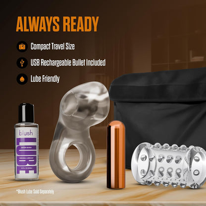 Stay Hard Vibrating Cock Ring Set W/sleeve