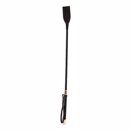 18" PU Golden Tip Riding Crop Black