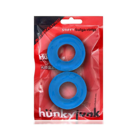 Oxballs Stiffy 2-pack Bulge Cockrings Silicone Tpr Teal Ice