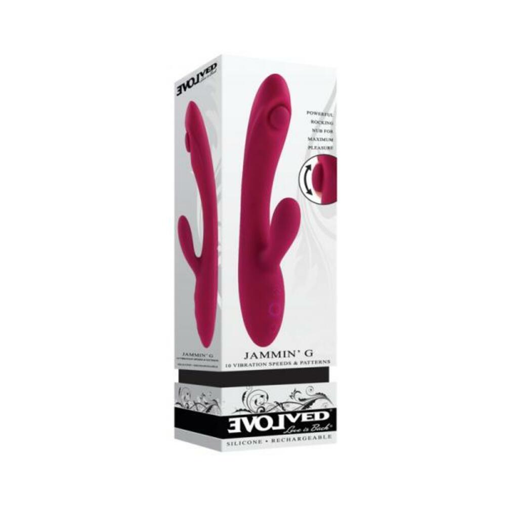 Evolved Jammin G Rechargeable Tapping Dual Stim Vibe Silicone Pink