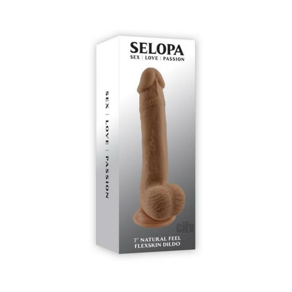 Selopa Natural Feel Flexskin Dildo Bendable With Moving Material 7 In. Dark