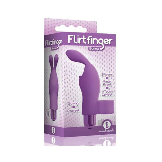 The 9's Flirt Finger Bunny Finger Vibrator Purple