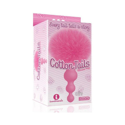 The 9's Cottontails Silicone Bunny Tail Butt Plug Beaded Pink