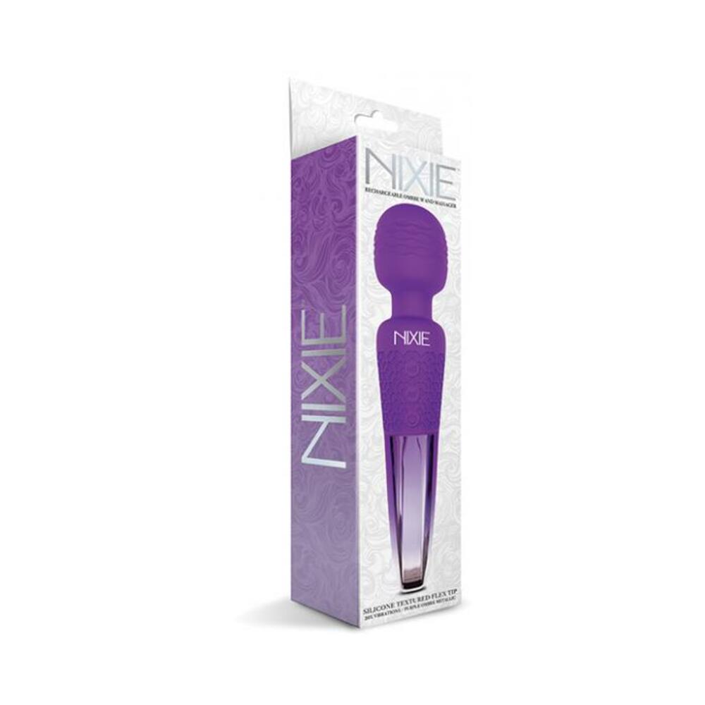 Nixie Rechargeable Wand Massager Purple Ombre Metallic