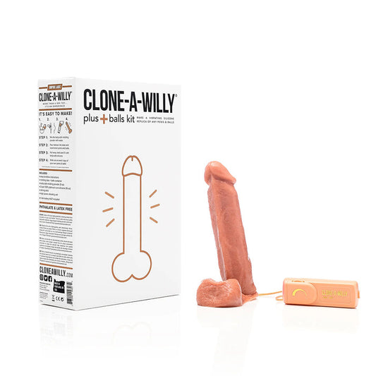 Clone-A-Willy Plus With Balls Medium Skin Tone