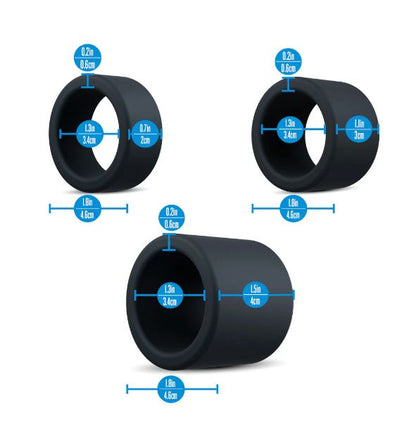 Performance Plus Accelerate 3 Cock Ring Plat/black