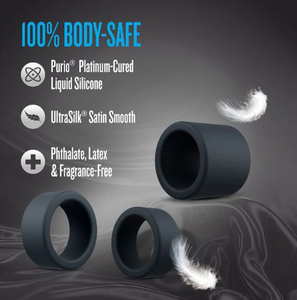 Performance Plus Accelerate 3 Cock Ring Plat/black