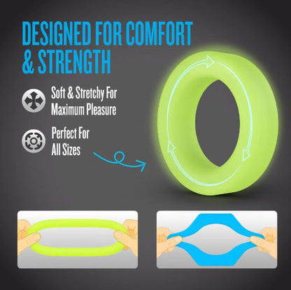 Performance Plus Flash 2 Cock Ring Set Glow IN the Dark