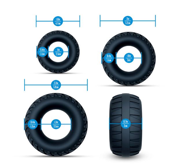Performance Plus Drift 3 Cock Ring Set Black