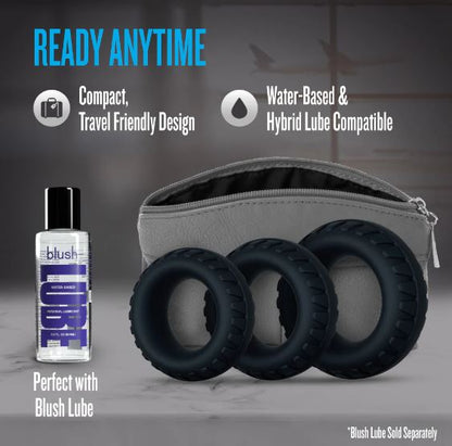 Performance Plus Drift 3 Cock Ring Set Black
