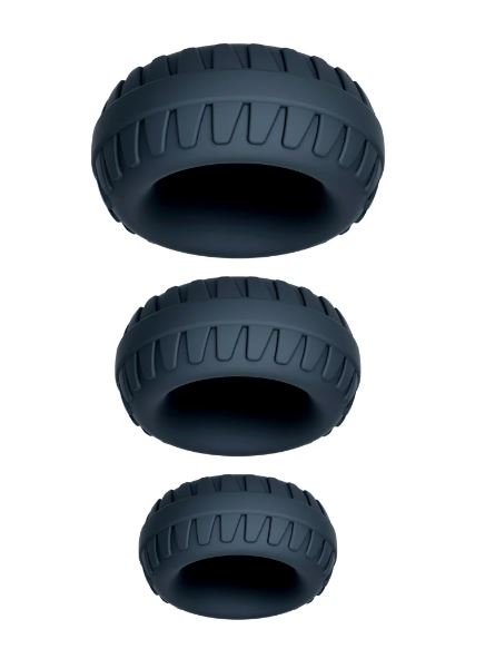 Performance Plus Drift 3 Cock Ring Set Black