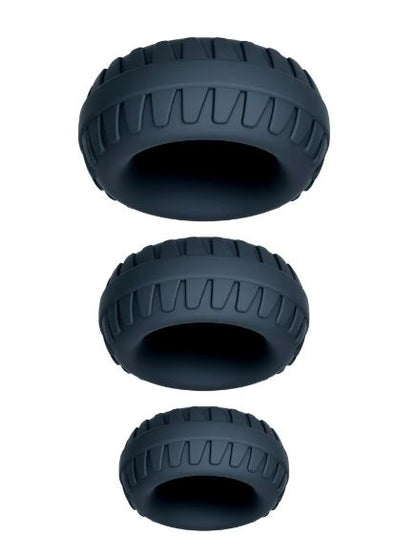 Performance Plus Drift 3 Cock Ring Set Black