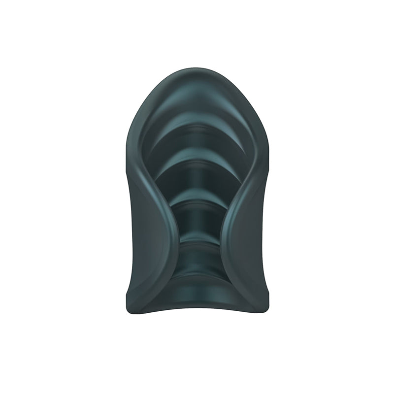 MAN WAN Starter Travel Size Silicone Vibrating Masturbator Pine Grey