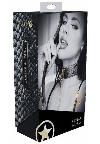 Ouch! Florence Collection Collar With Leash Black