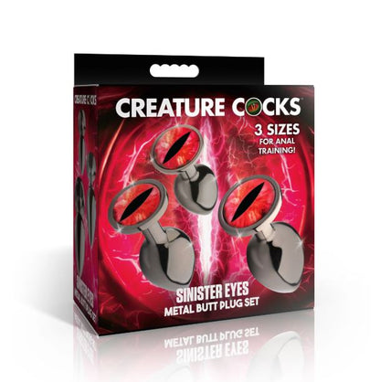 Sinister Eyes Red Eye Metal Butt Plug Set