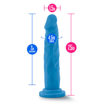 Blush Neo Dual Density 7.5 Cock - Neon Blue