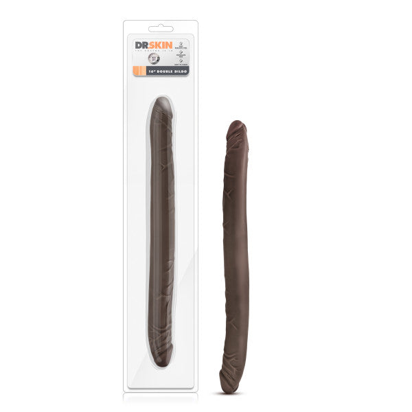 Dr Skin 16 inches Double Dildo Chocolate Brown