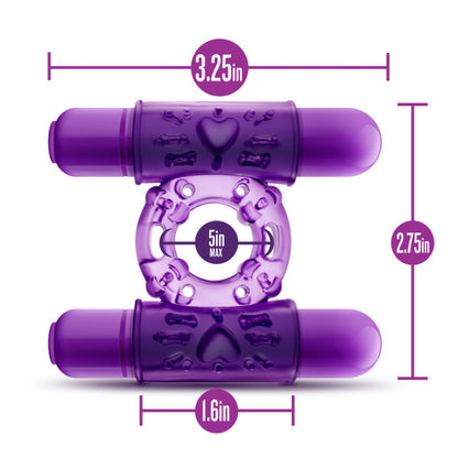 Play With Me - Double Play - Dual Vibrating Cockring - Purple