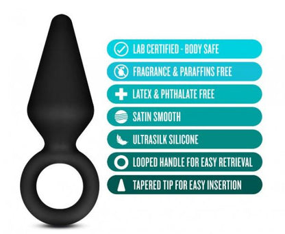 Blush Anal Adventures Platinum Silicone Loop Plug - Small Black