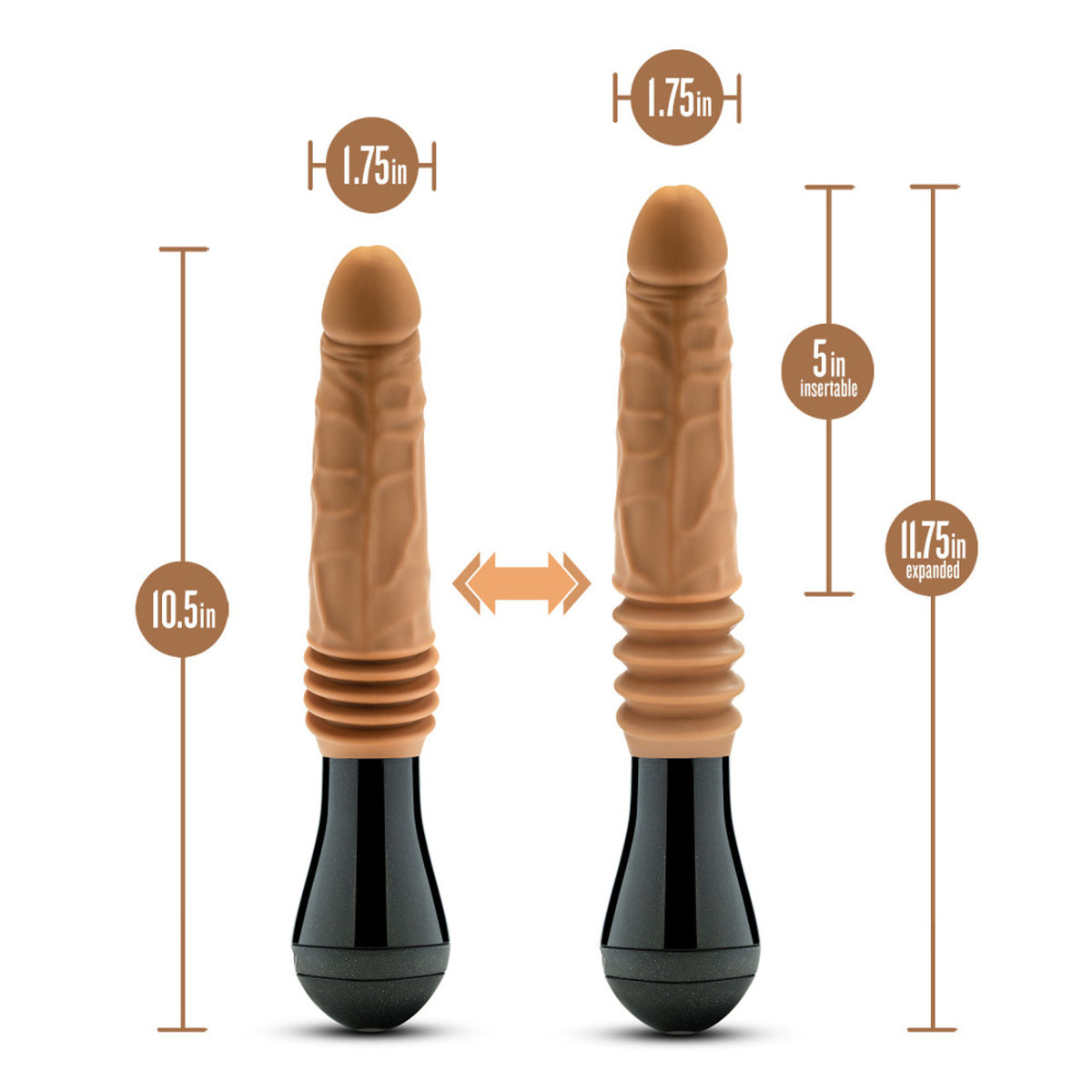 Dr. Skin Silicone Dr. Arthur Thrusting Gyrating Vibrating Dildo Tan