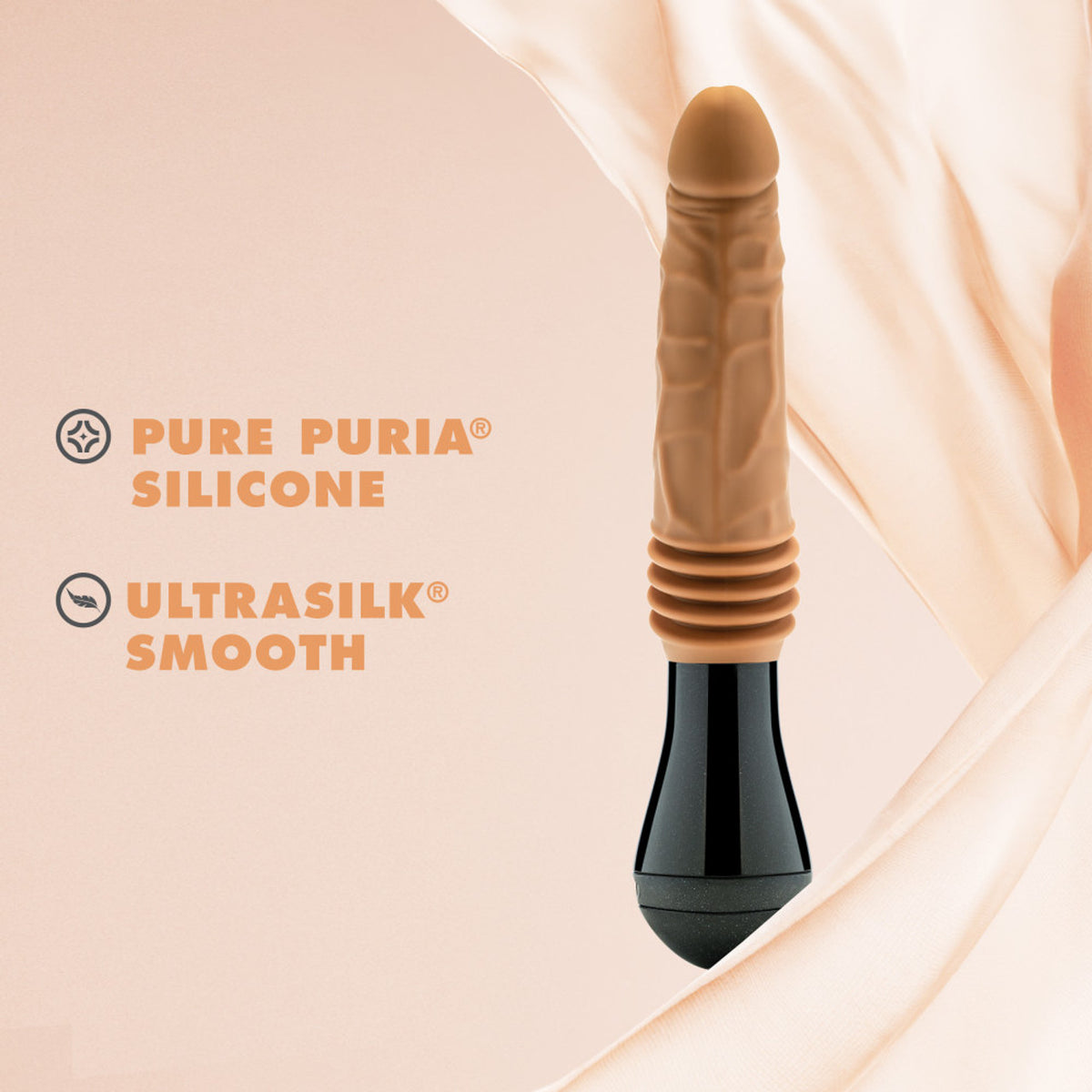 Dr. Skin Silicone Dr. Arthur Thrusting Gyrating Vibrating Dildo Tan