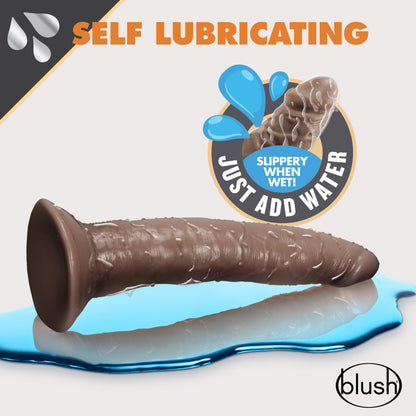 Dr. Skin Glide Self-lubricating Dildo 7.5 In. Chocolate