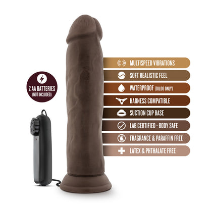 Dr. Skin - Dr. Throb - 9.5in Vibrating Realistic Cock With Suction Cup - Chocolate