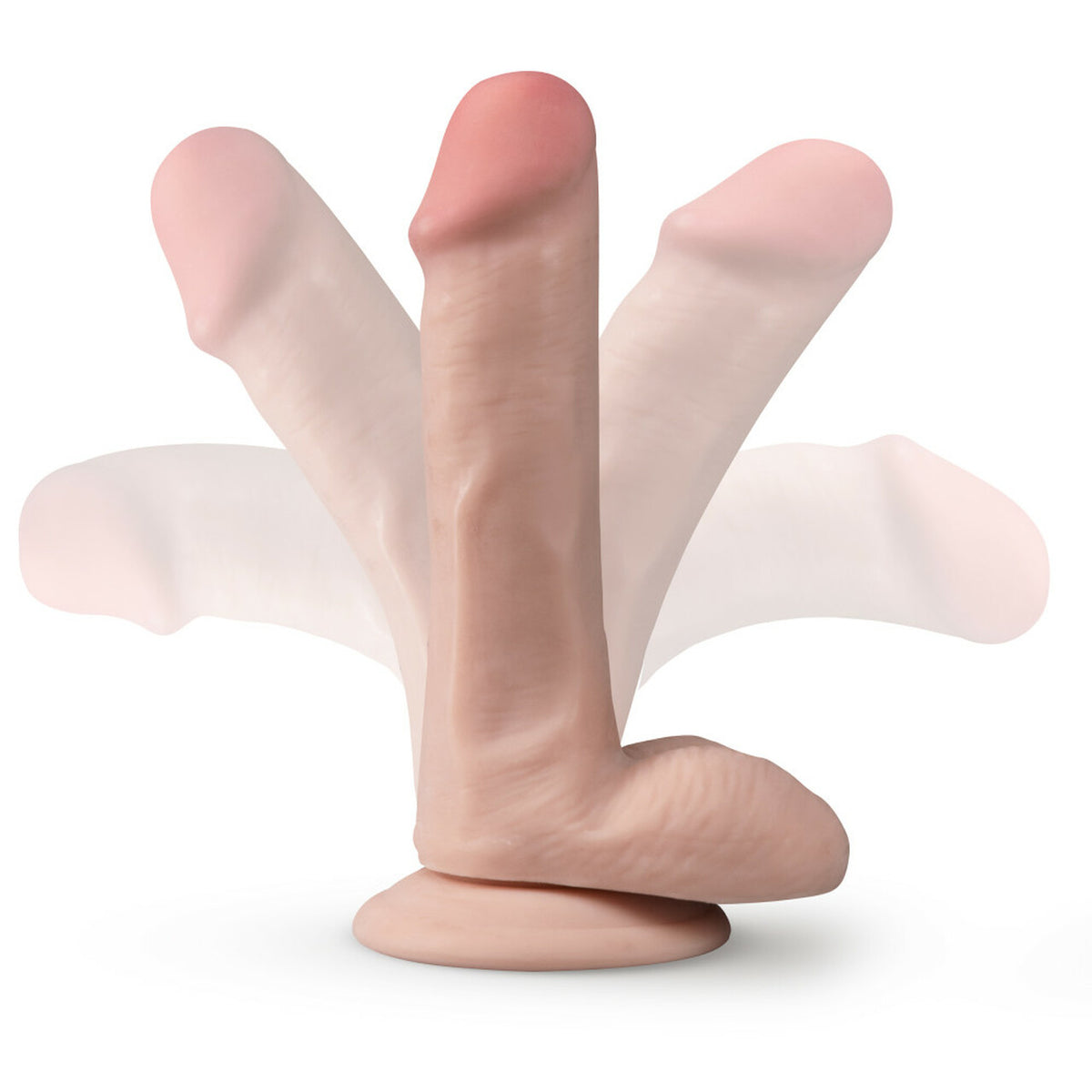 Dr. Skin Plus Posable Dildo With Balls 6 In. Vanilla