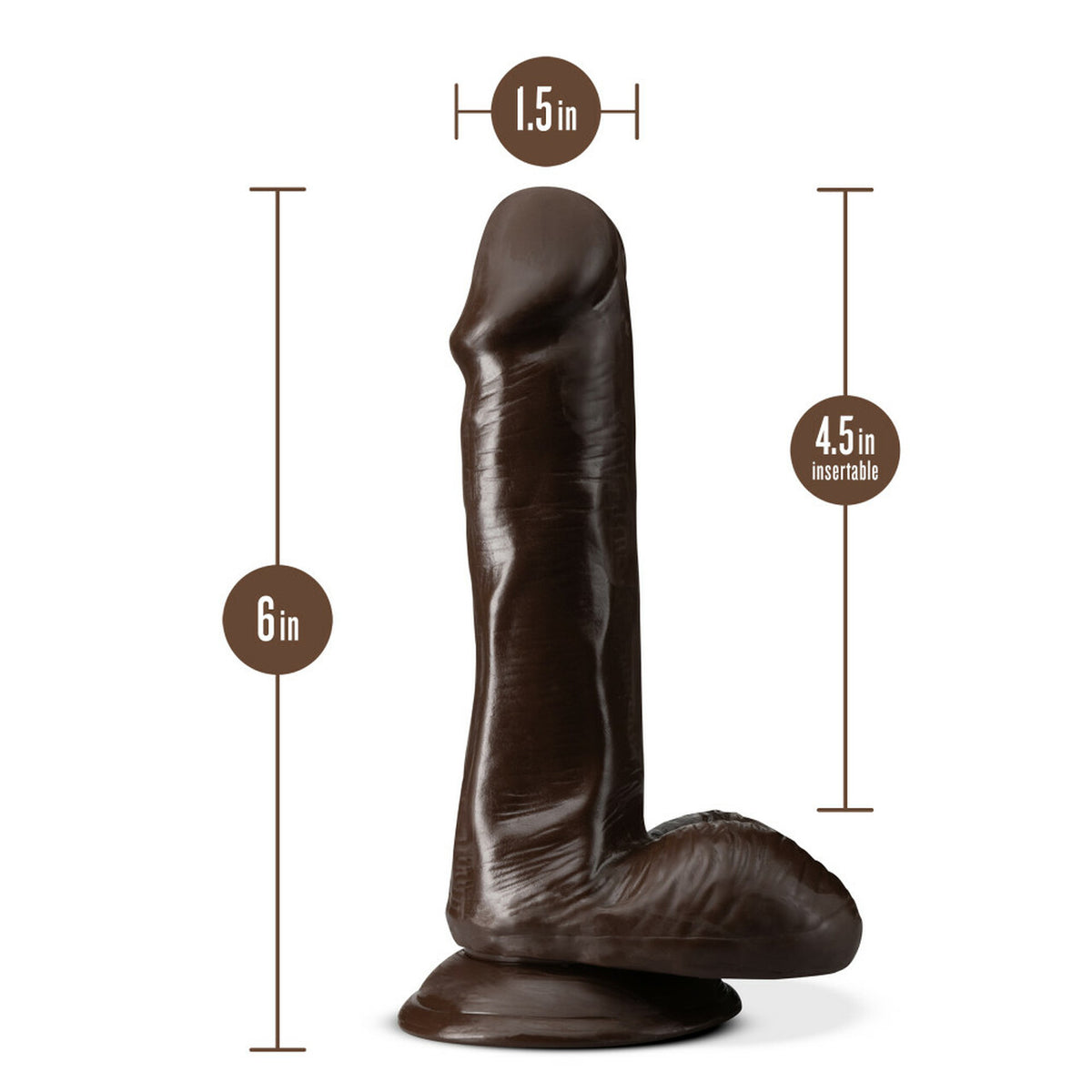 Dr. Skin Plus Posable Dildo With Balls 6 In. Chocolate