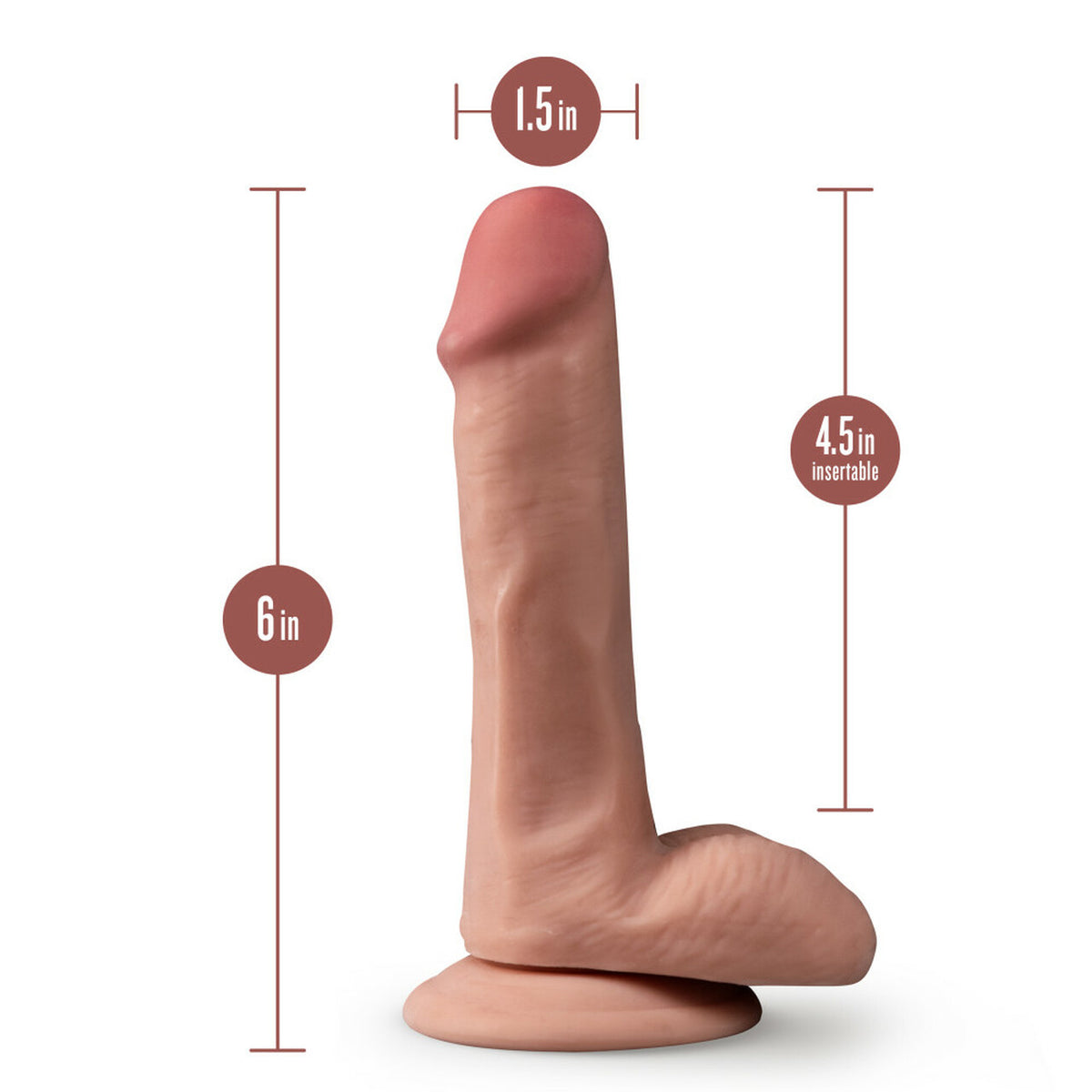 Dr. Skin Plus Posable Dildo With Balls 6 In. Mocha
