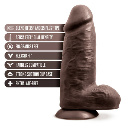 Au Naturel Chub Dildo 10 In. Chocolate
