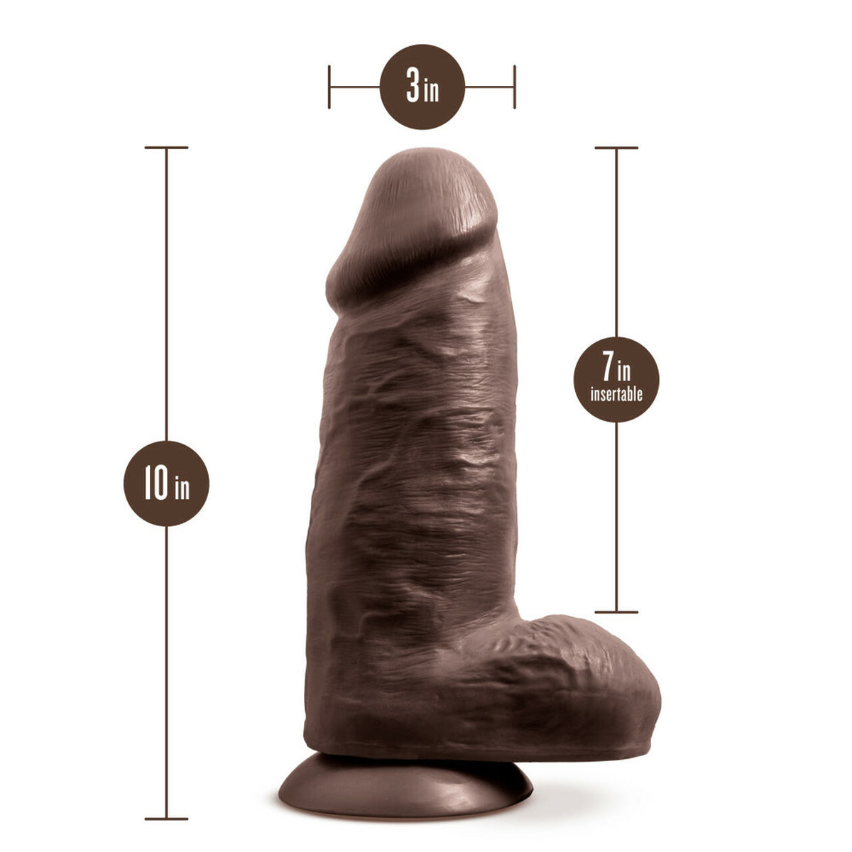 Au Naturel Chub Dildo 10 In. Chocolate
