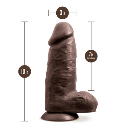 Au Naturel Chub Dildo 10 In. Chocolate