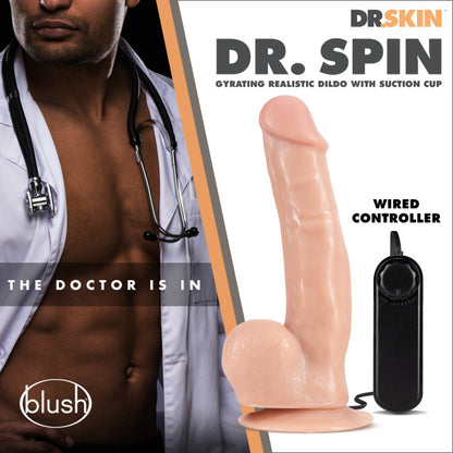 Dr. Skin - Dr. Spin 8" Gyrating Dildo Vanilla