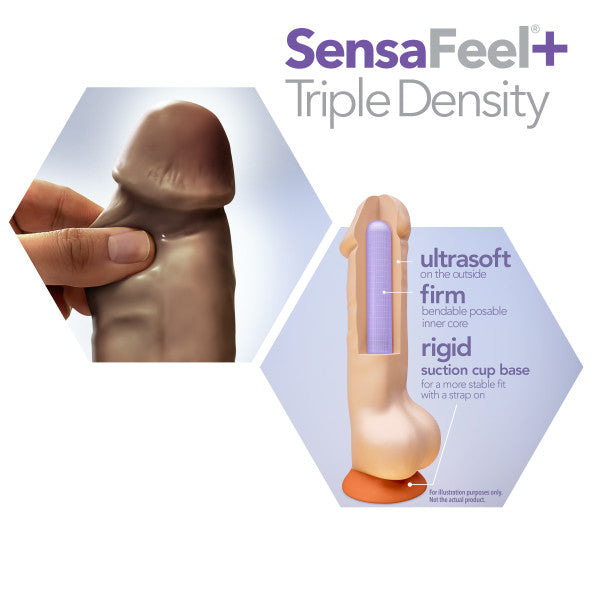 Dr. Skin Plus Posable Dildo With Balls 9 In. Chocolate