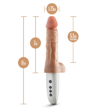 Dr. Skin Silicone Dr. Hammer Thrusting Dildo With Handle 7 In. Beige