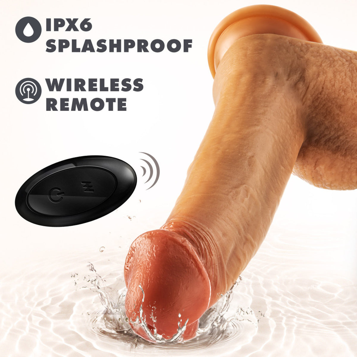 Dr. Skin Silicone Dr. Phillips Thrusting Dildo 8.5 In. Tan